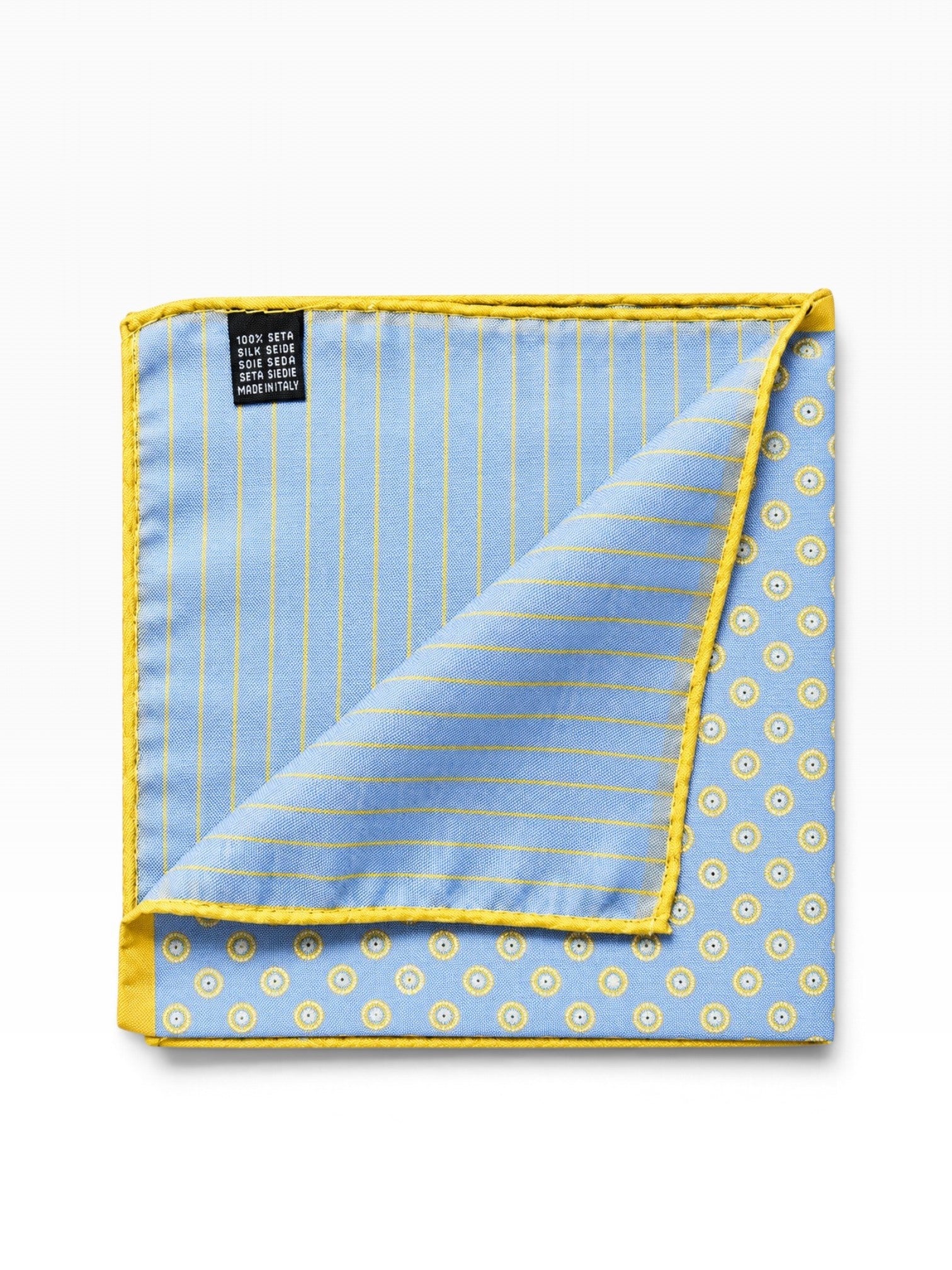 Sky Blue Double-Sided Silk Pocket Square