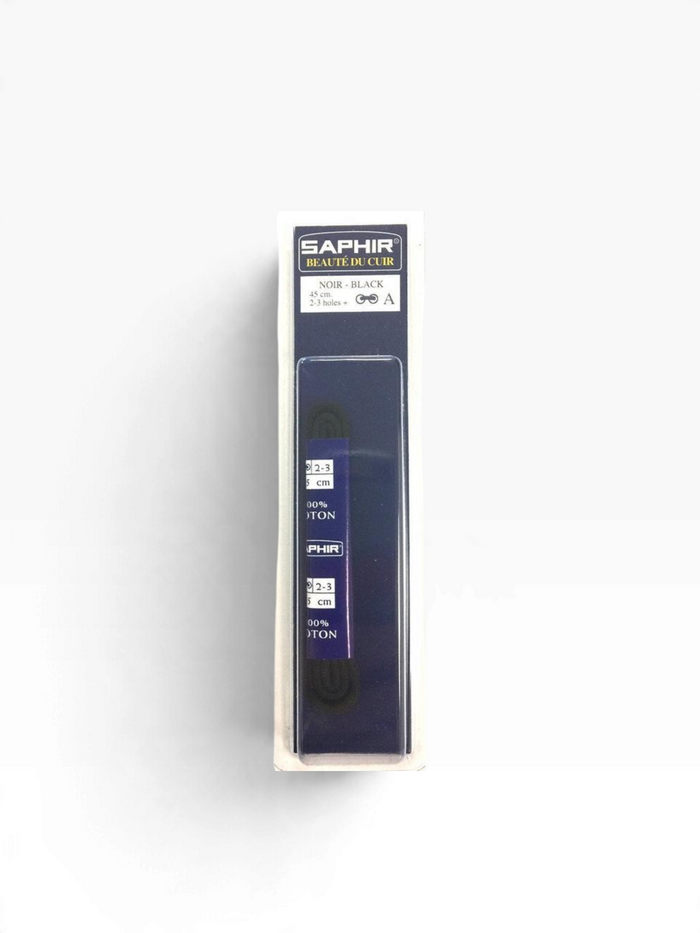 Bourgee a world class shoe store Saphir Beaute du Cuir black round waxed cotton shoelaces in original packaging