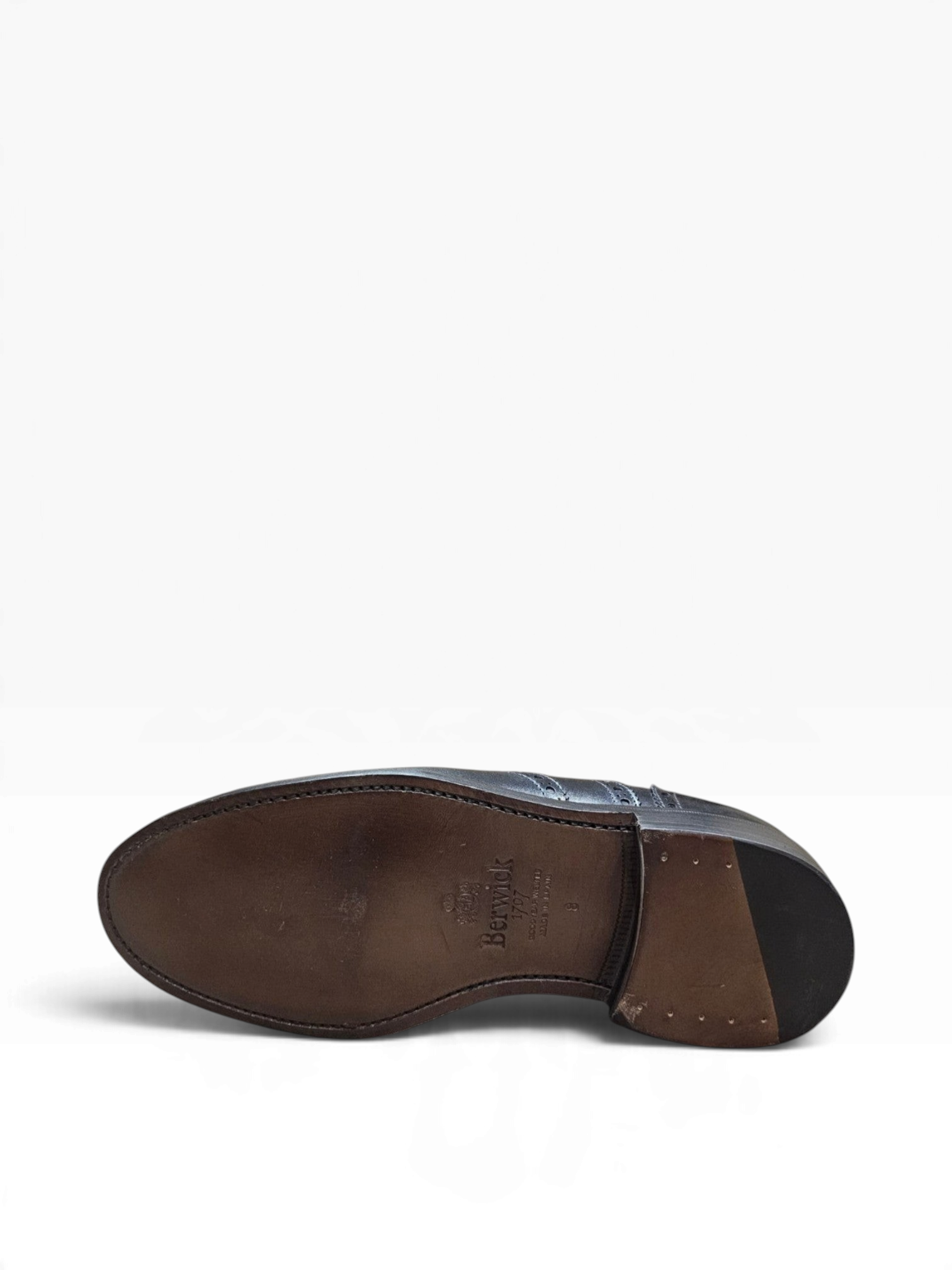 Bourgee a world class shoe store Berwick 3818 black leather Oxford shoe showing the durable Goodyear welted sole