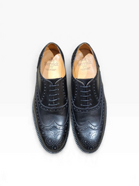 Bourgee a world class shoe store Berwick 3818 black leather full brogue Oxford shoes with wingtip detailing