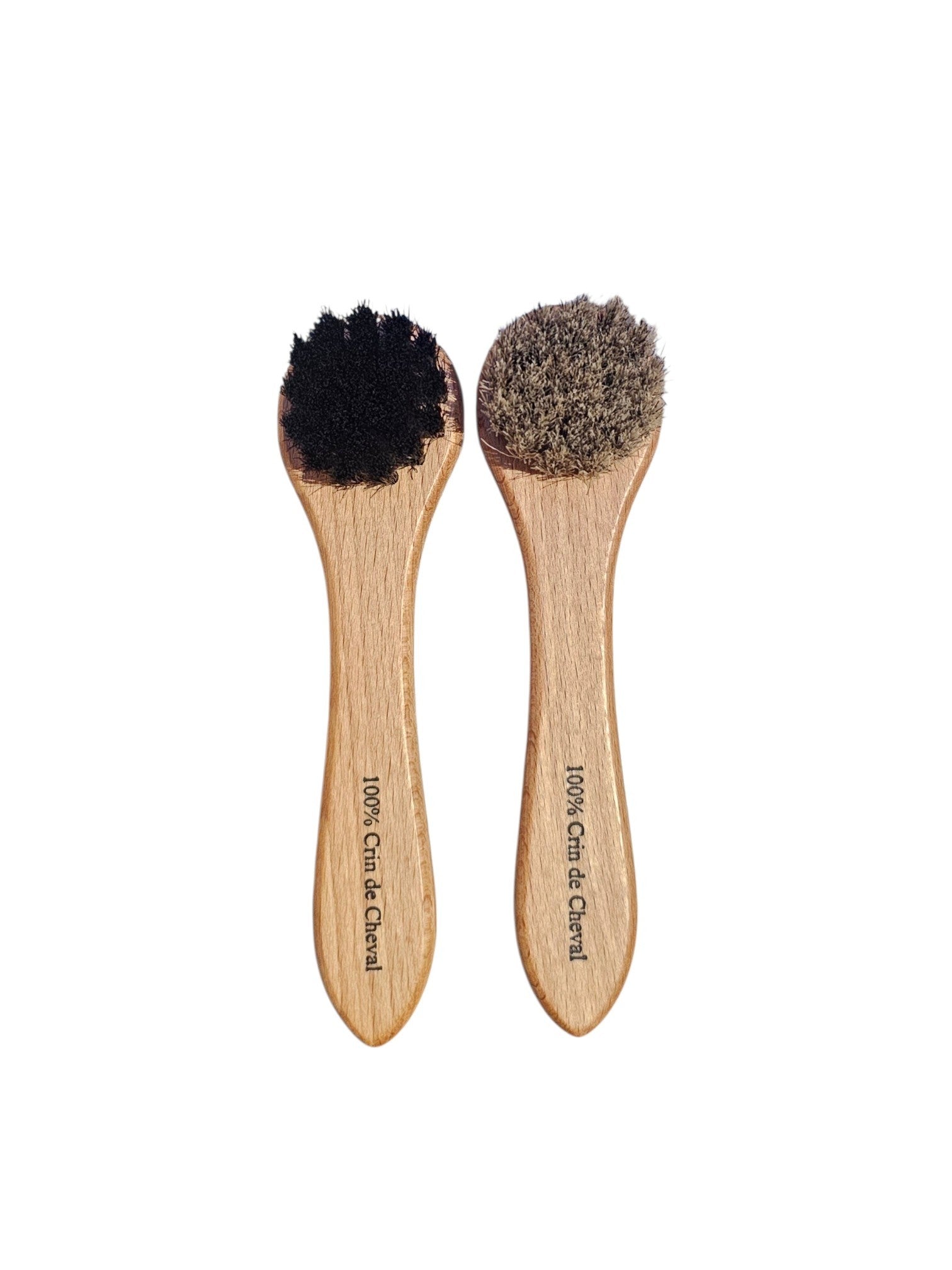 Bourgee a world class shoe store horsehair shoe polish brushes with wooden handles for precise cream application