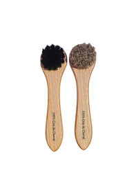 Bourgee a world class shoe store horsehair shoe polish brushes with wooden handles for precise cream application