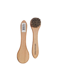 Bourgee a world class shoe store horsehair shoe polish applicator brush with a wooden handle for precise care.