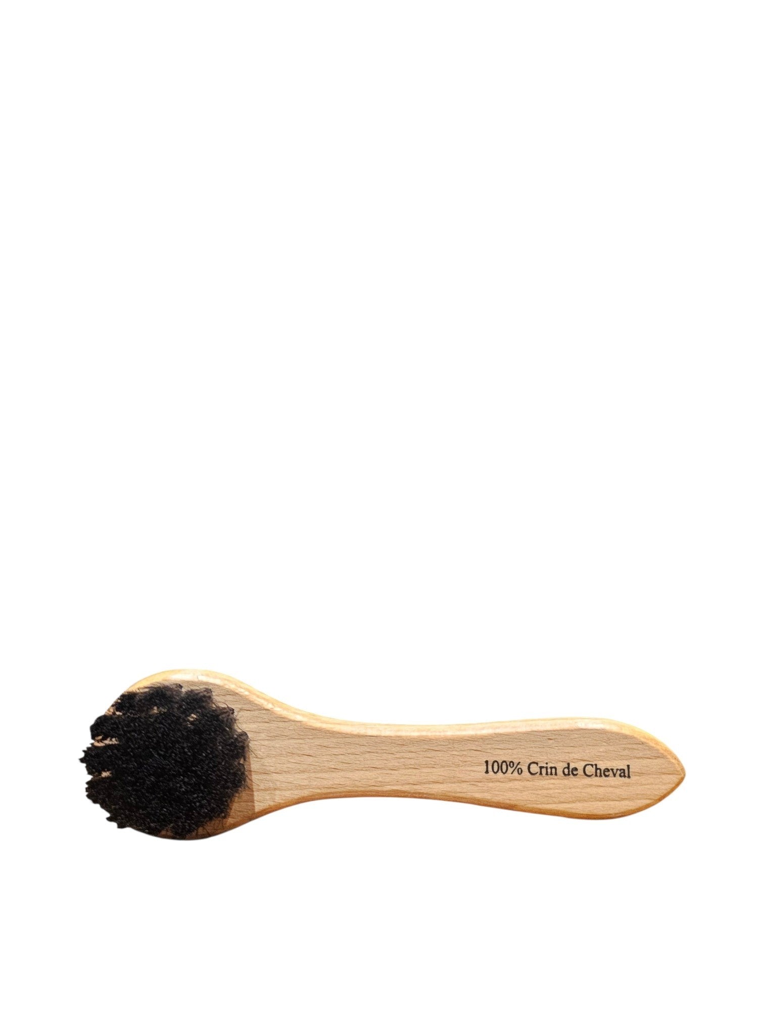 Bourgee a world class shoe store horsehair shoe polish applicator brush with a wooden handle for precise care.