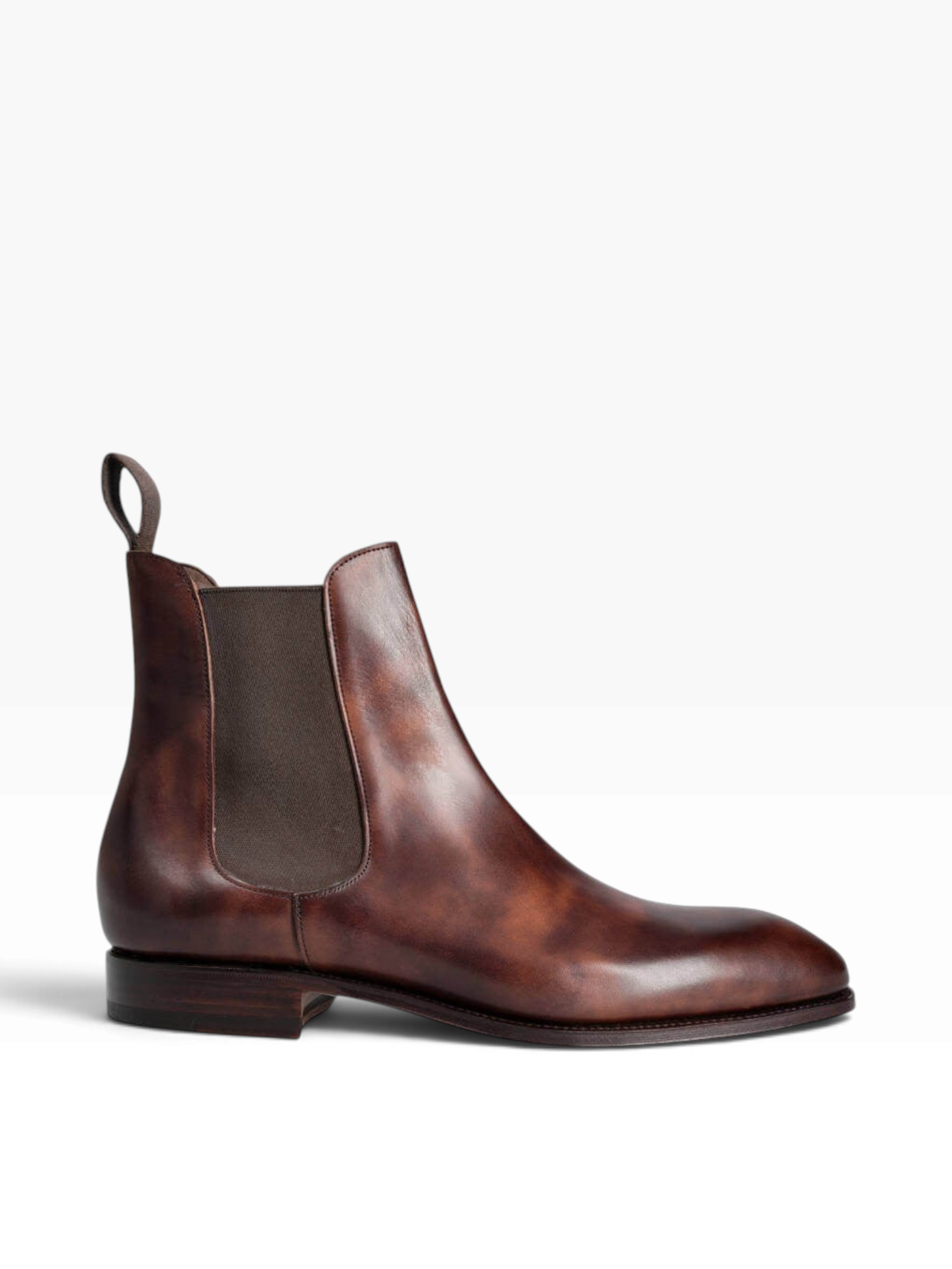 Bourgee a world class shoe store TLB Artista Picasso brown museum calf leather Chelsea boot with a city sole