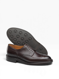 Bourgee a world class shoe store Carlos Santos ERIC wingtip brogue shoes in dark brown grain leather with rubber sole