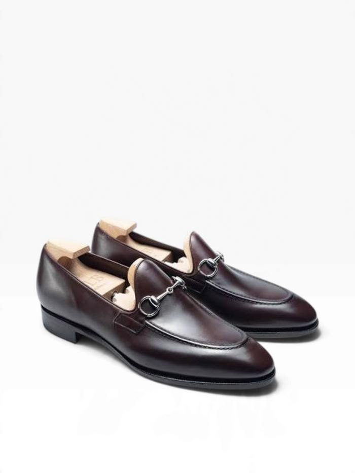 Bourgee a world class shoe store TLB Artista Goya dark brown box calf leather horsebit loafers with a round toe