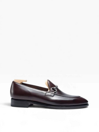 Bourgee a world class shoe store dark brown box calf leather horsebit loafer with a classic round toe design