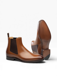Bourgee a world class shoe store Carlos Santos KENT 7902 brown leather Chelsea boots with Goodyear welted soles.