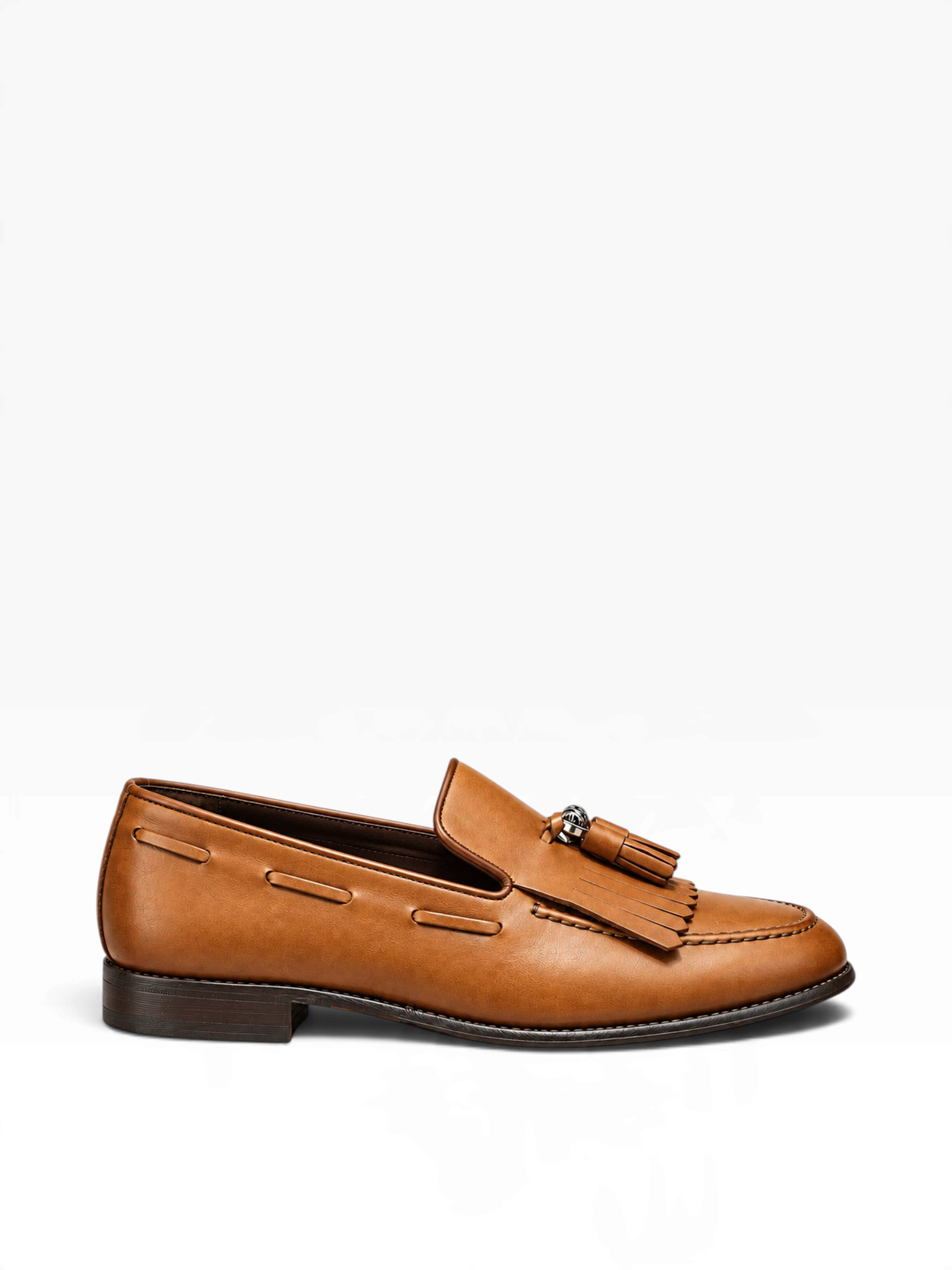 Bourgee a world class shoe store Berwick 1707 tan leather tassel loafer with kiltie fringe and apron toe stitching