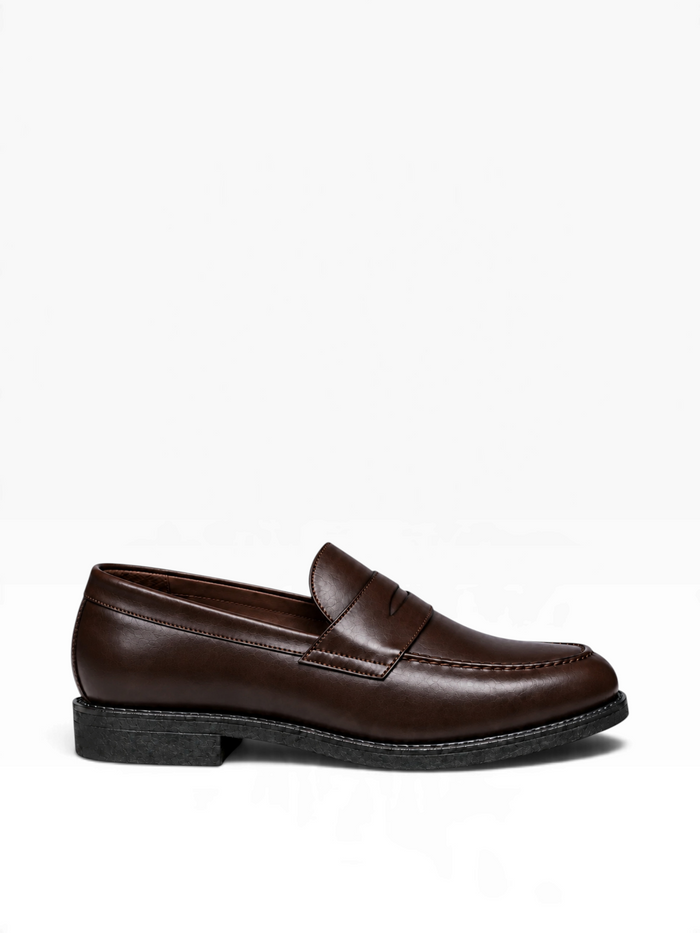 Bourgee a world class shoe store Berwick 5461 dark brown leather penny loafer with a durable Vibram rubber sole