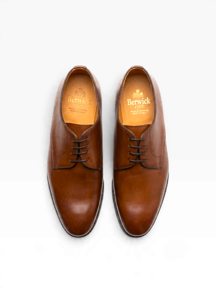 Bourgee a world class shoe store Berwick 4480 brown leather plain toe derby shoes with lightweight XL sole