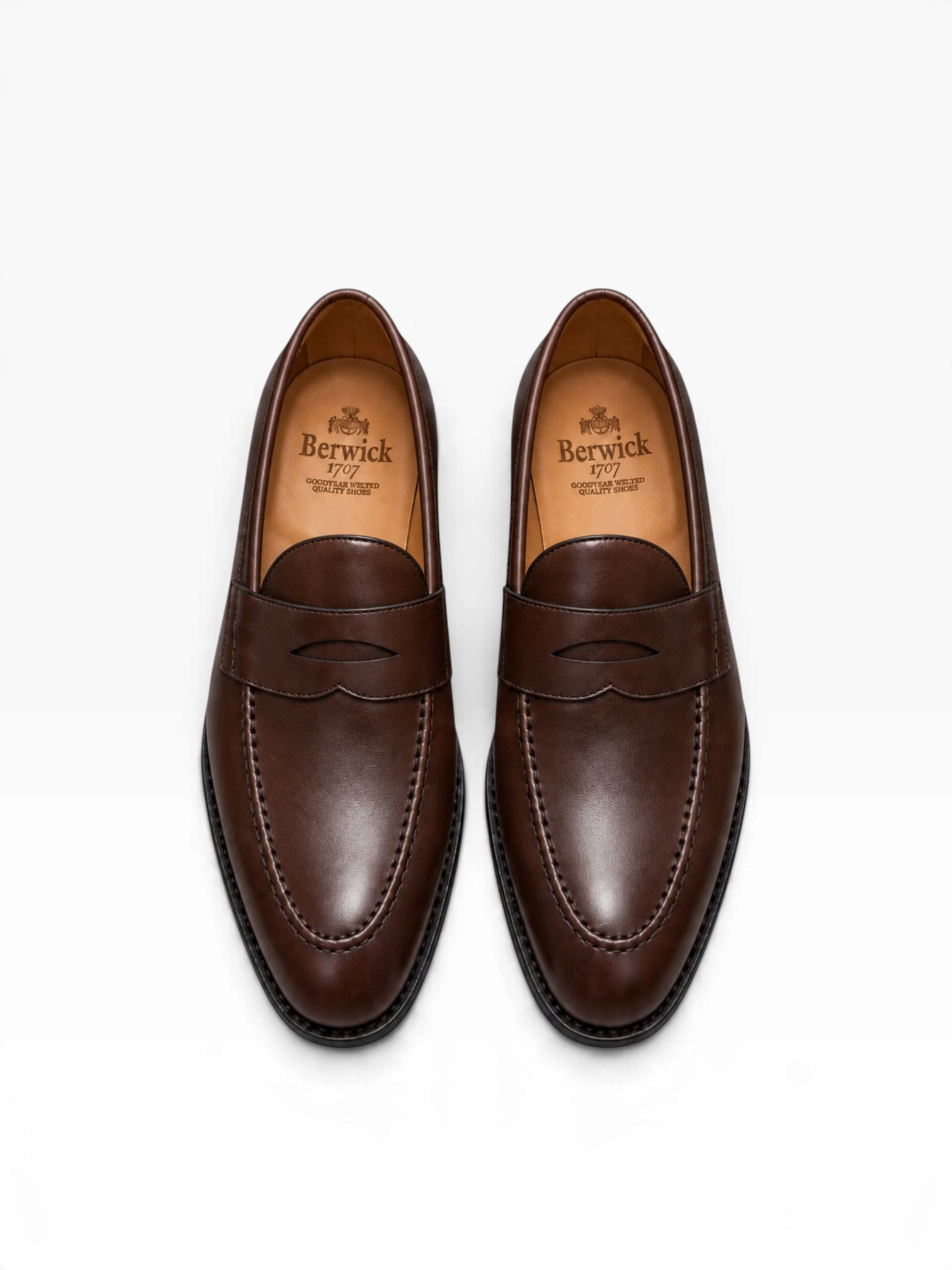 Bourgee a world class shoe store Berwick 5461 dark brown leather penny loafers with Goodyear welted construction