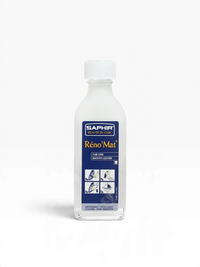 Bourgee a world class shoe store Saphir Reno'Mat leather cleaner in a clear 100ml bottle for smooth leather care
