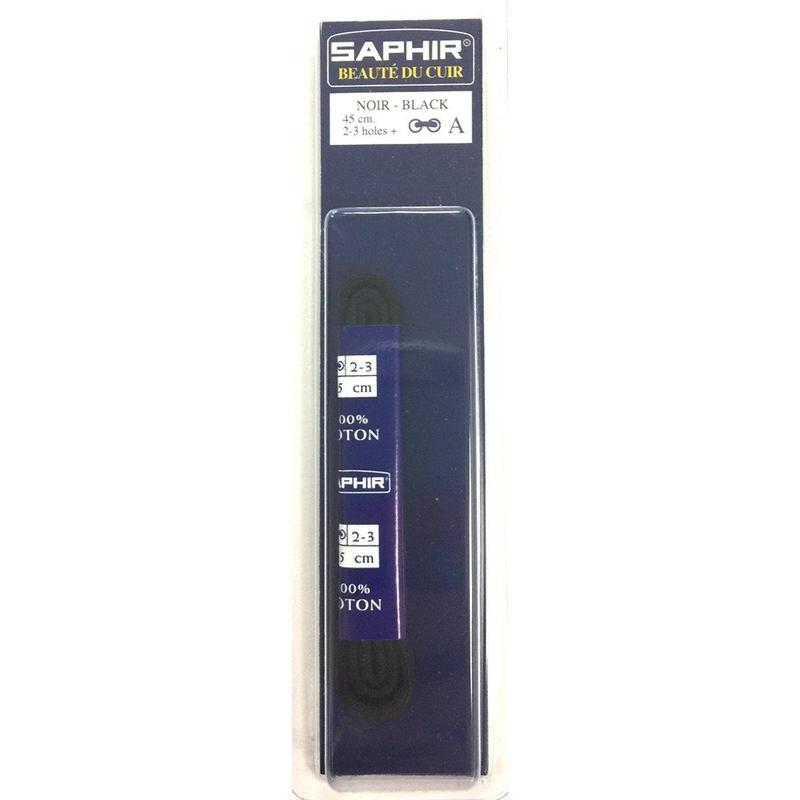 Saphir Beaute du Cuir Waxed Shoe Lace Made In France (Black)